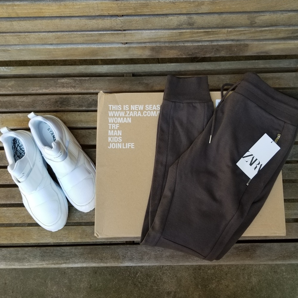 NEW ZARA BIKER JOGGING PANTS - KHAKI🔥🔥